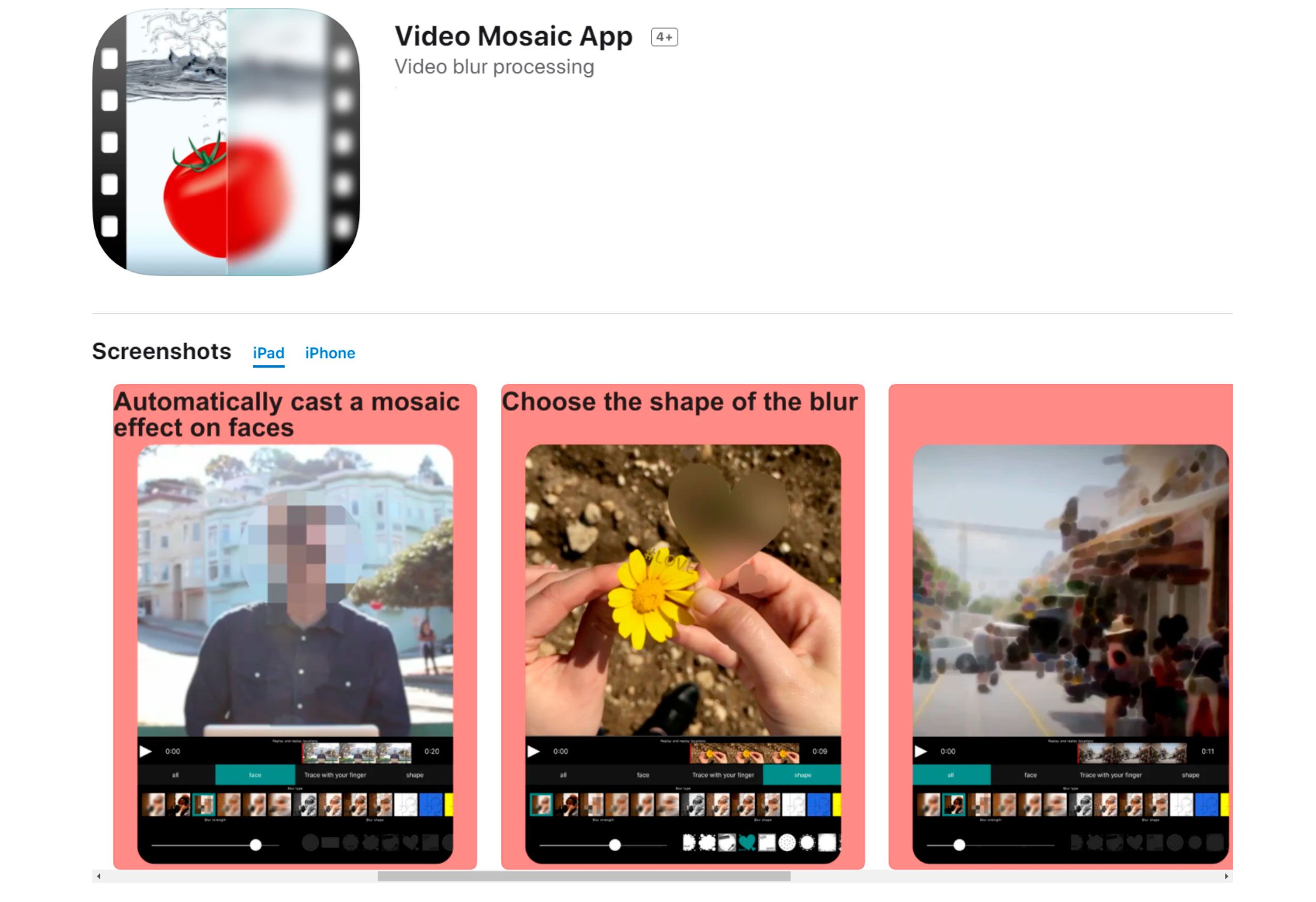 Videó mozaik alkalmazások iOS telefonokra az arcok elmosásához a videóban..