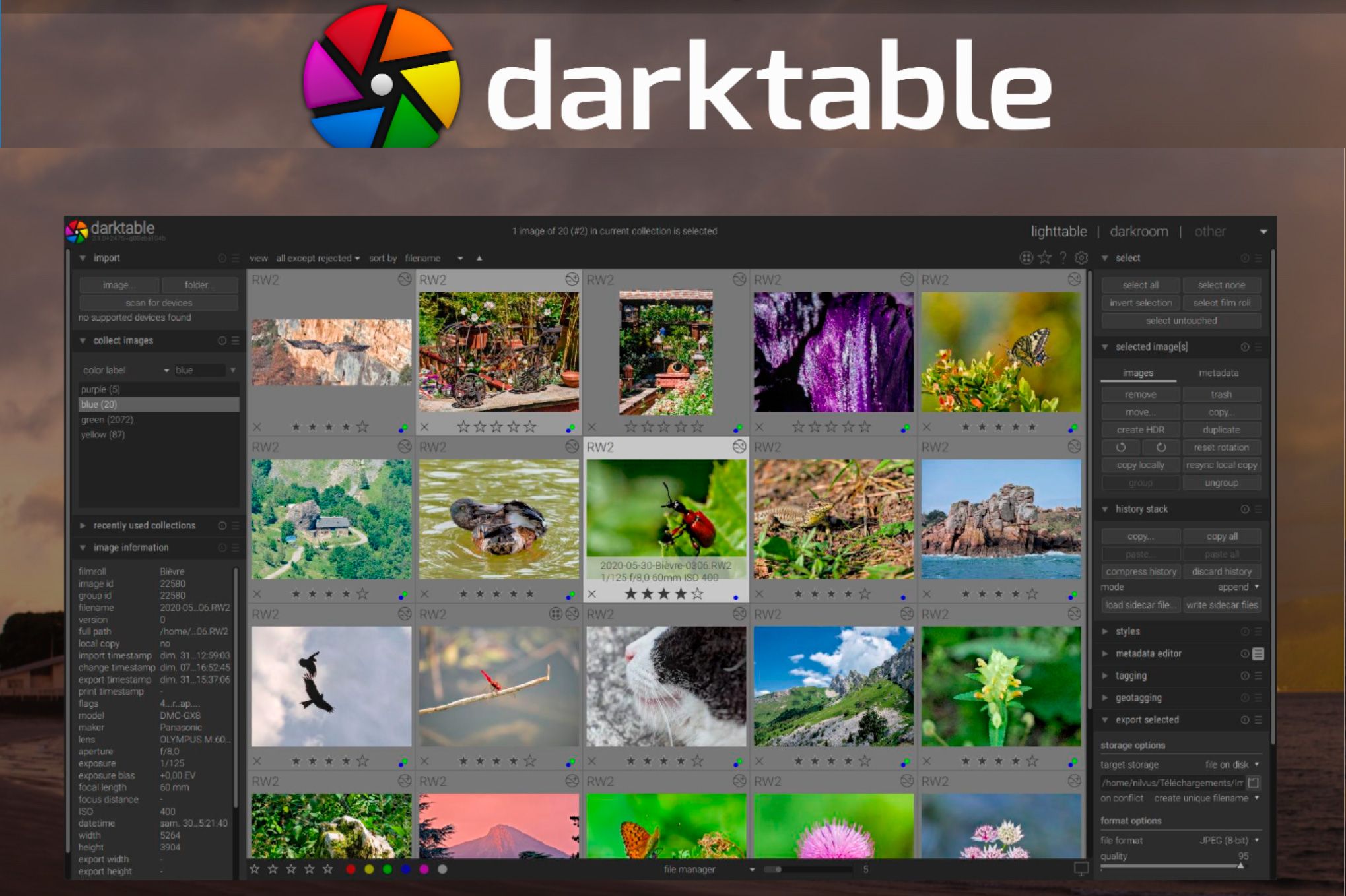 Darktable mint alternatíva a Canon RAW Image Converterhez..