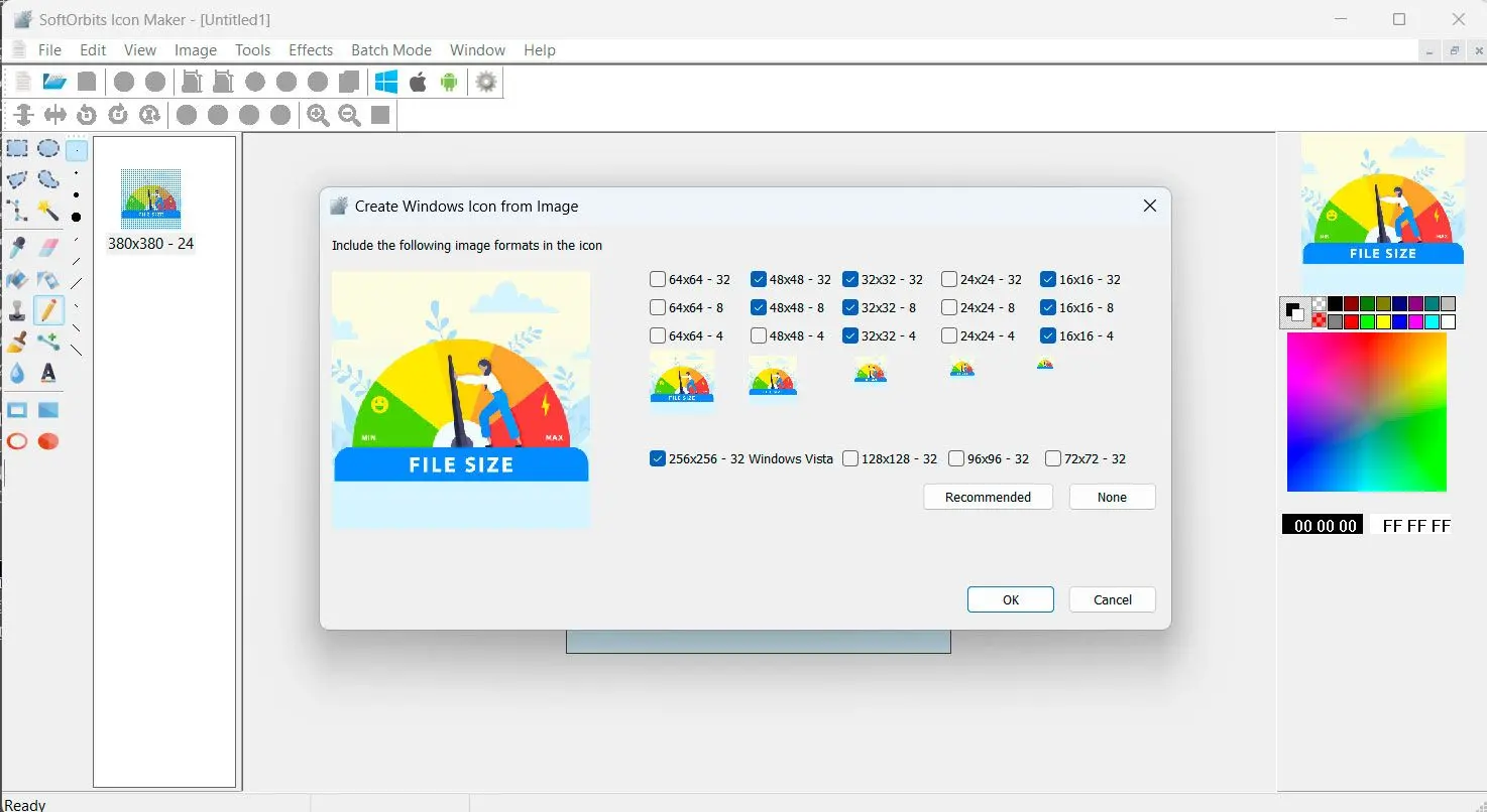 SoftOrbits Icon Maker Képernyőkép.
