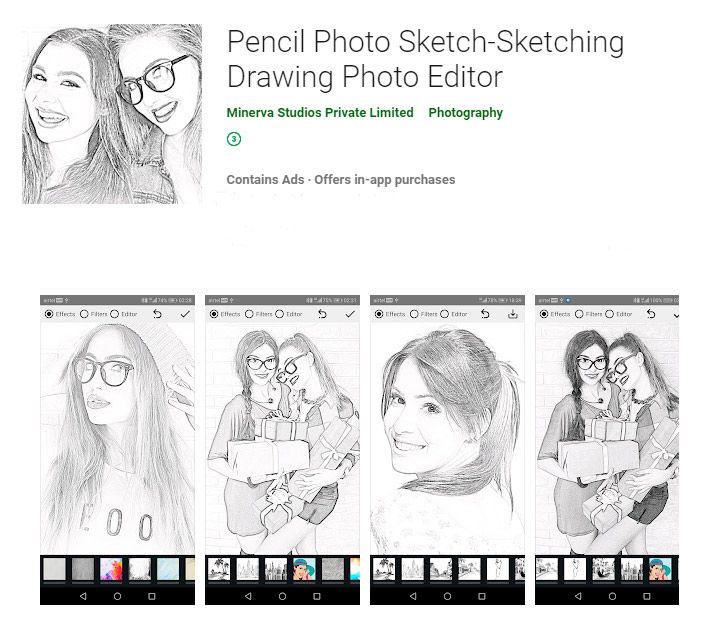 Pencil Photo Sketch Editor alkalmazás..