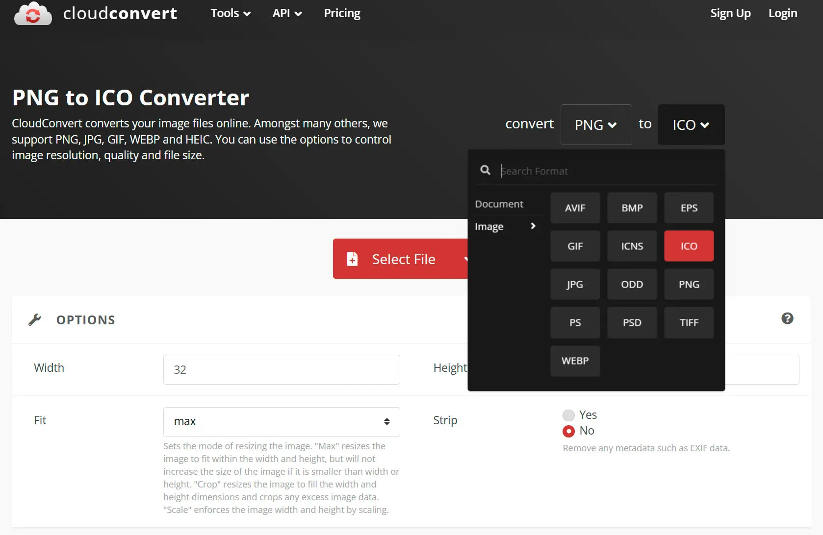 CloudConvert: png ikonra..