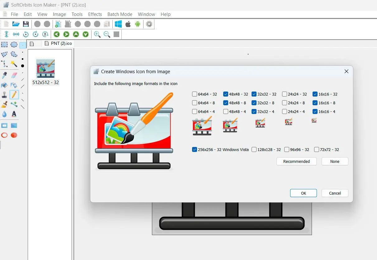 SoftOrbits Icon Maker Képernyőkép.