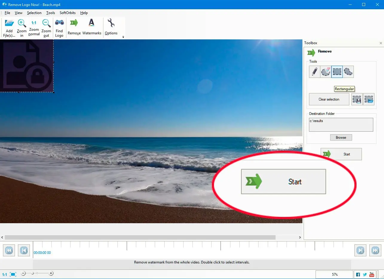 Vízjel eltávolítása videóból a Remove Logo Now programban..