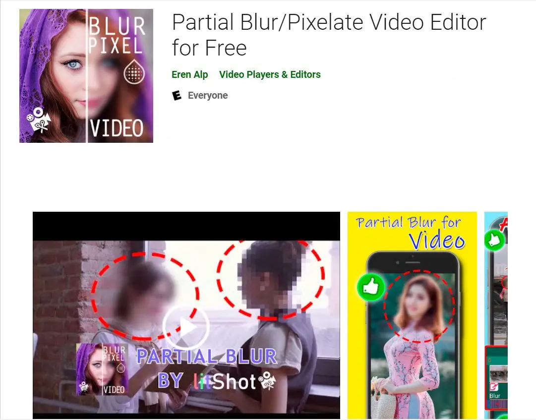 Részleges Elmosás/Pixel Video Szerkesztő..