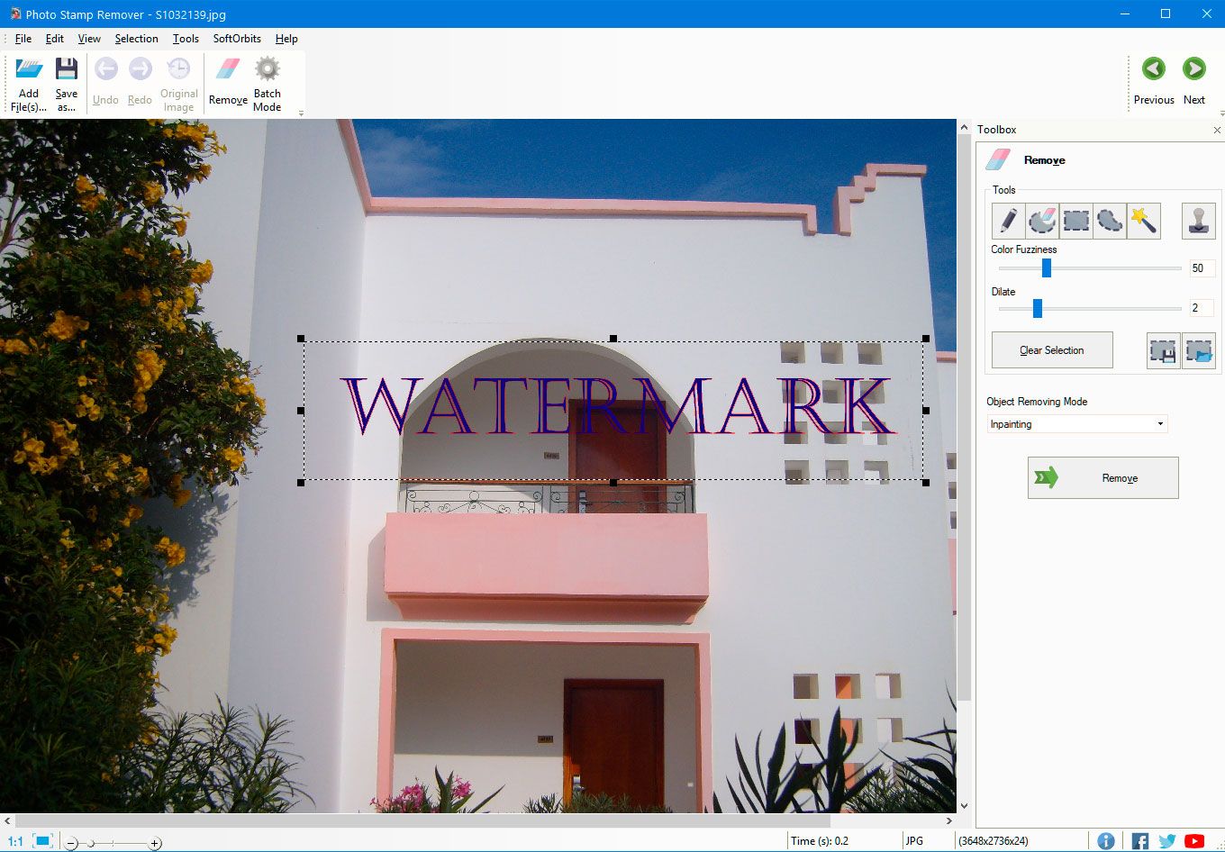 Select the color marker to Remove Unwanted Object from a Photo..