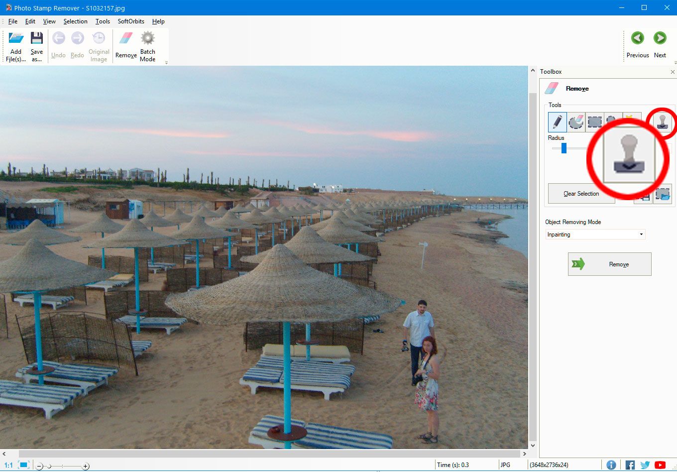 Remove Unwanted Objects from Photos using the Clone Stamp tool..