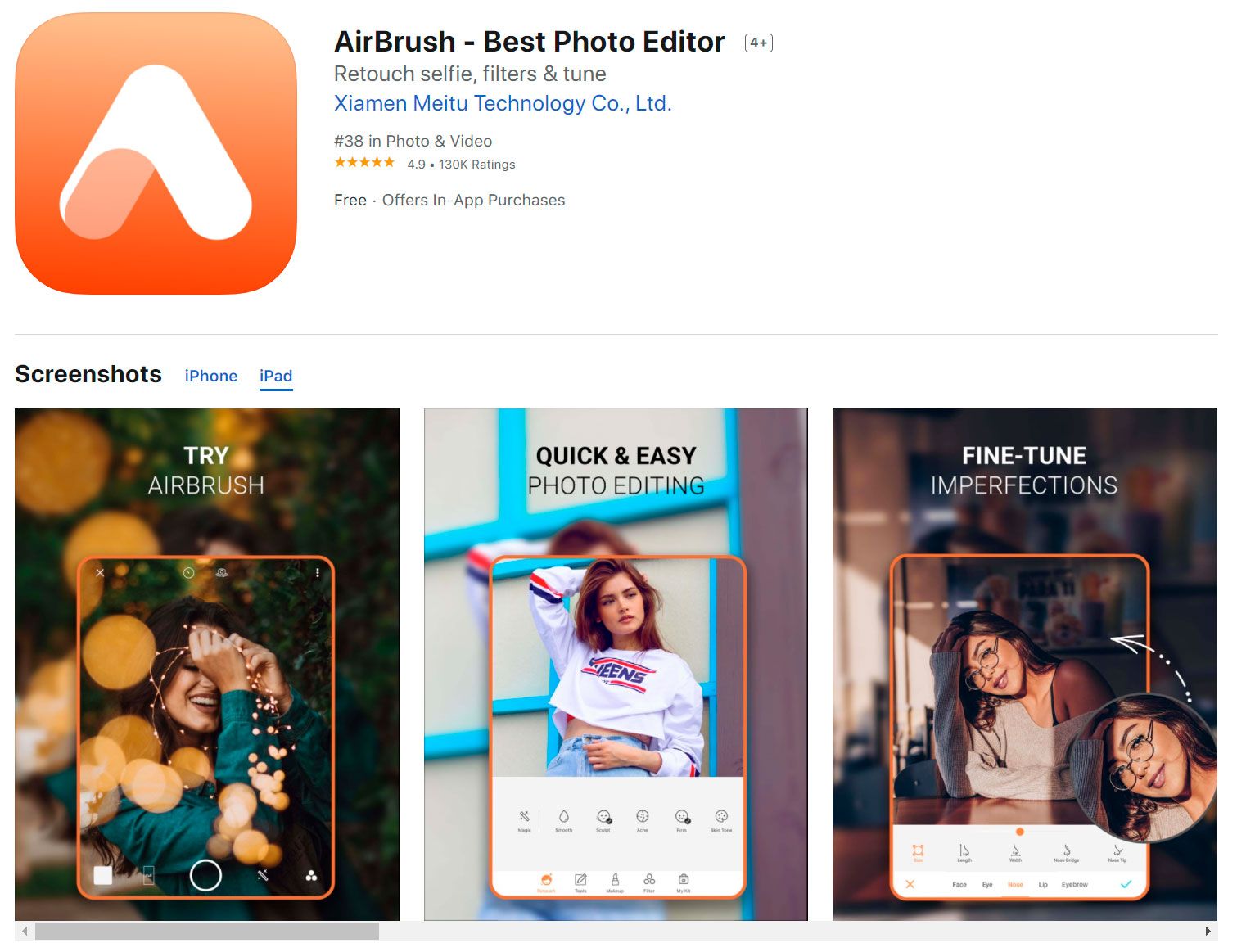Airbrush az AppStore-ban..