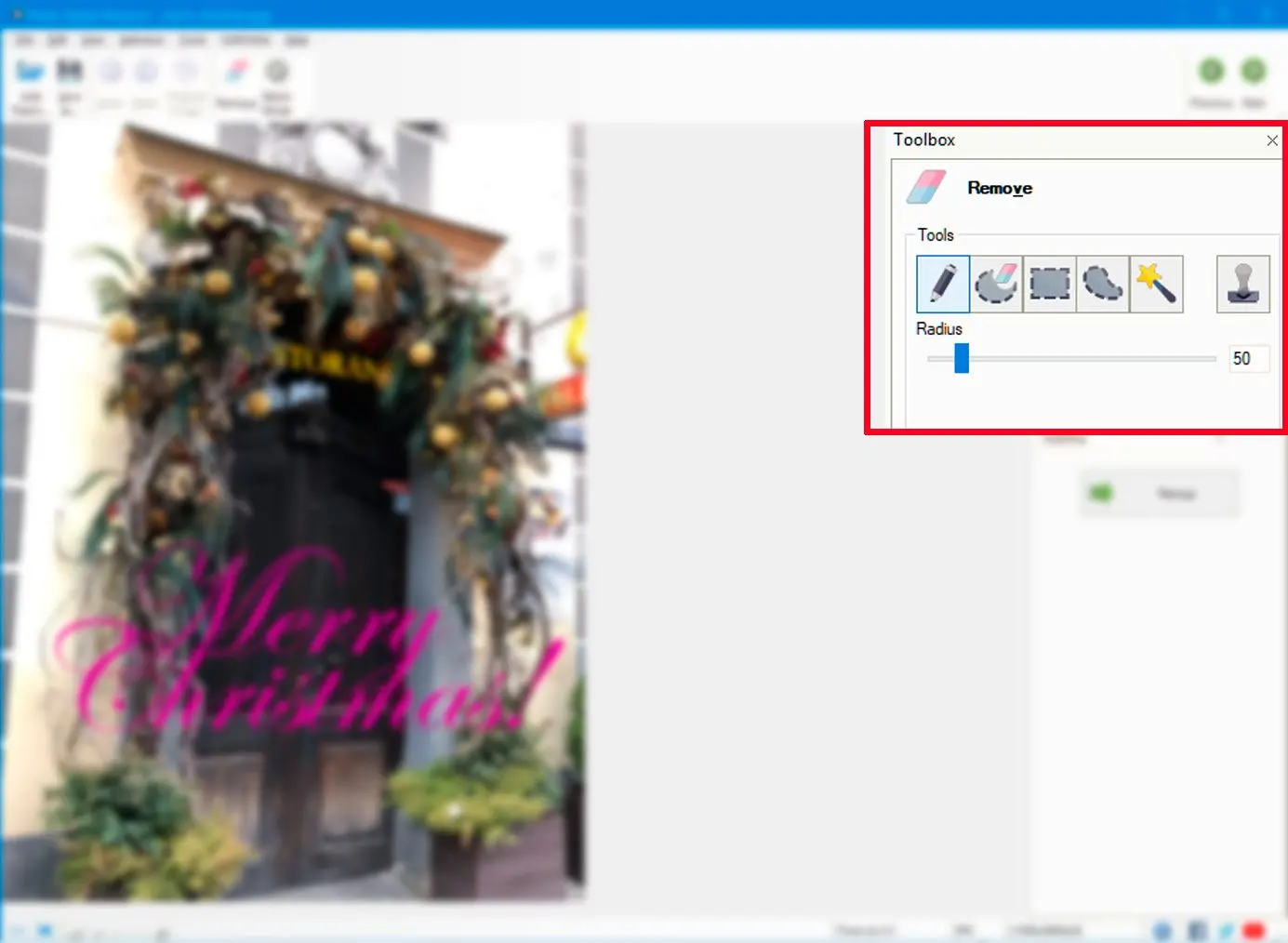 Válassza ki a Photo Stamp Remover jelölőeszközét..