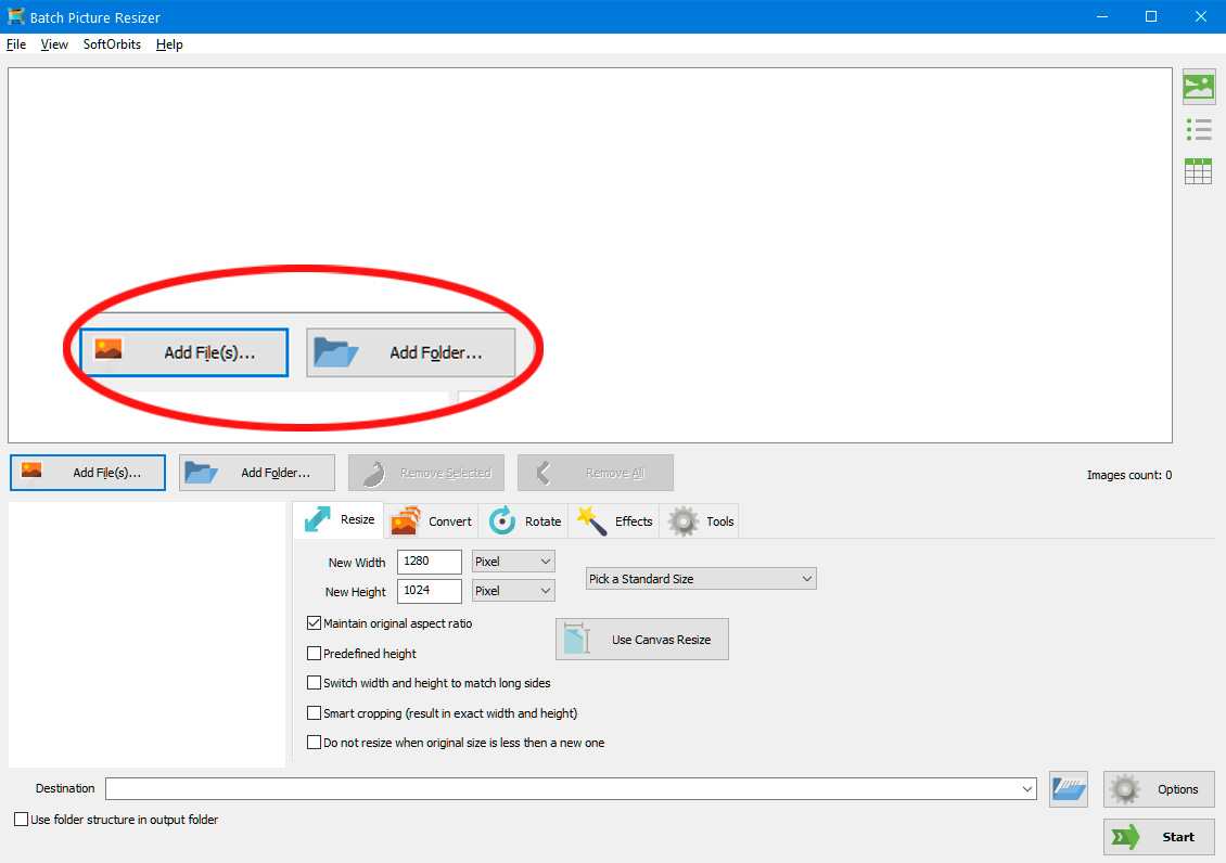 Fájlok hozzáadása több kép átméretezéséhez Windows 11 rendszerben.