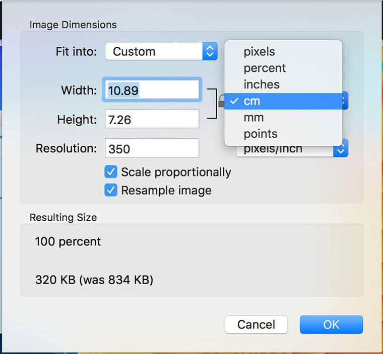 Több kép átméretezése osx-en (Mac).