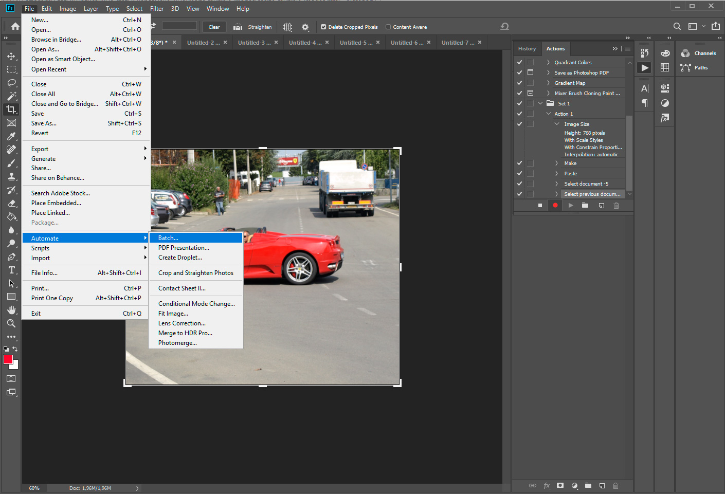 Képek kivágása Adobe Photoshopban.