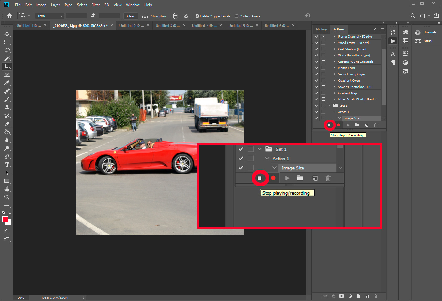 Kép átméretezési művelet mentése.