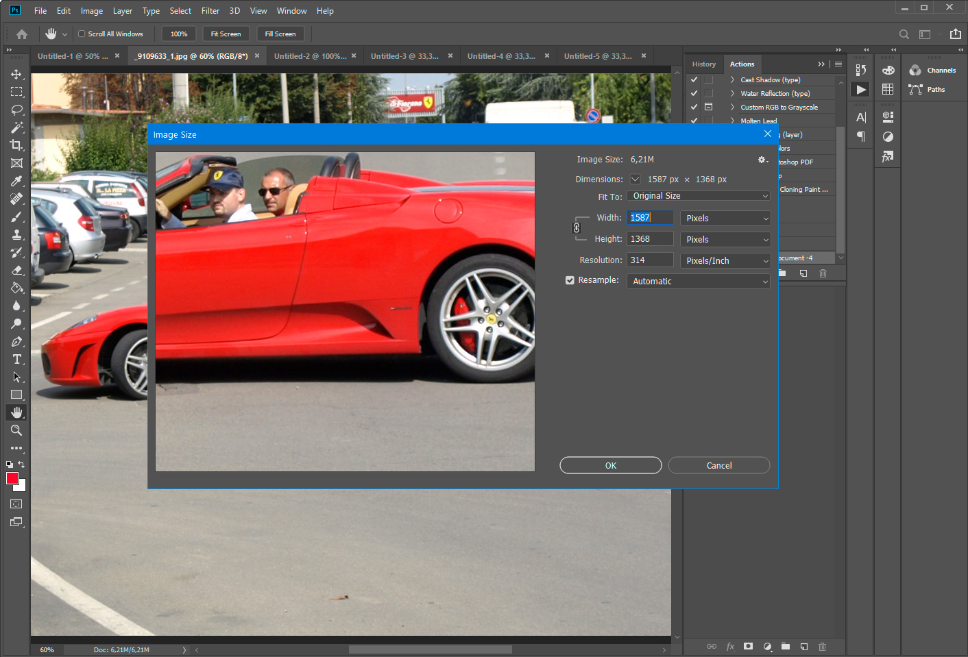 Photoshop - több kép átméretezése.