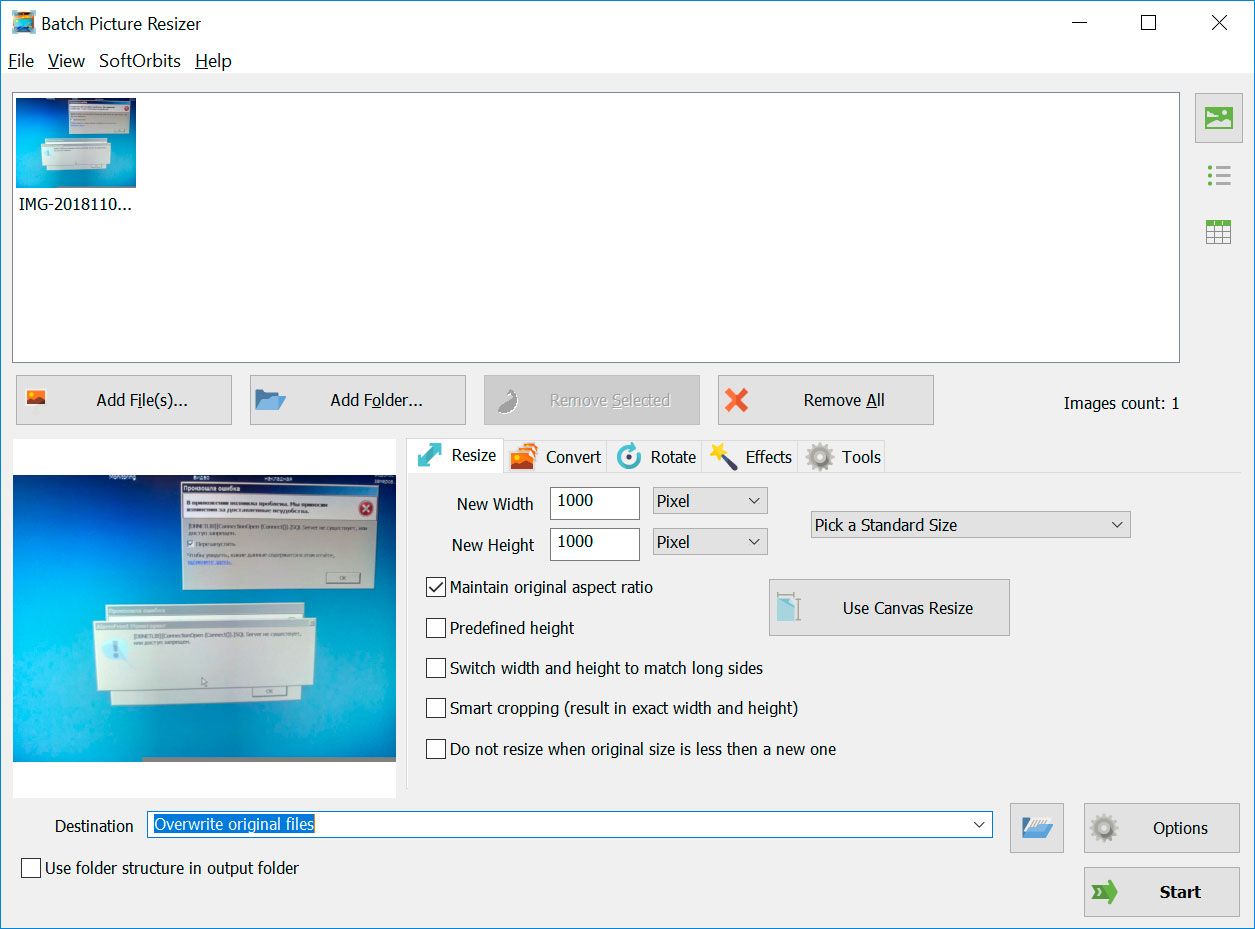 App to resize multiple photos on Windows 11.