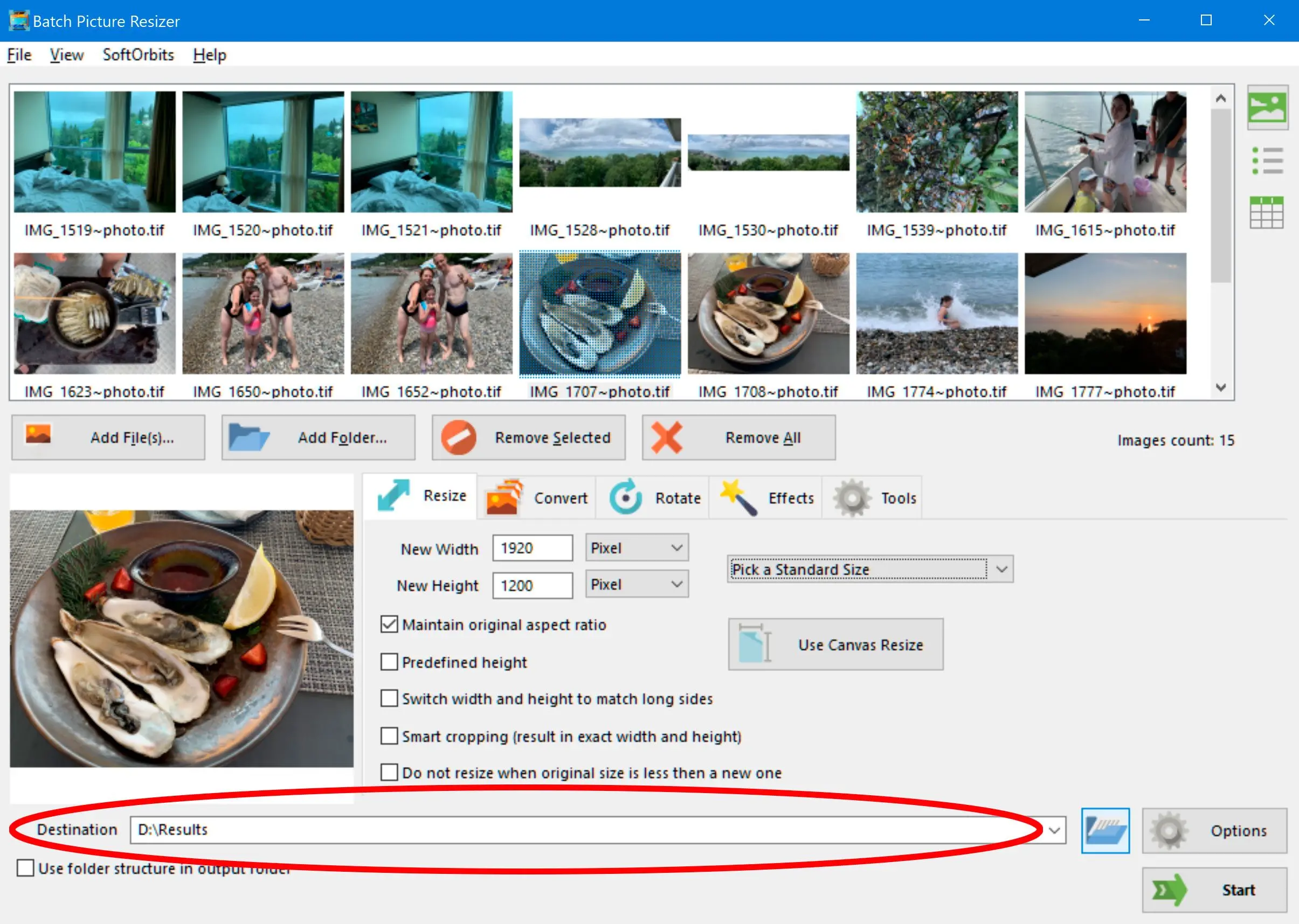 Select destination folder..