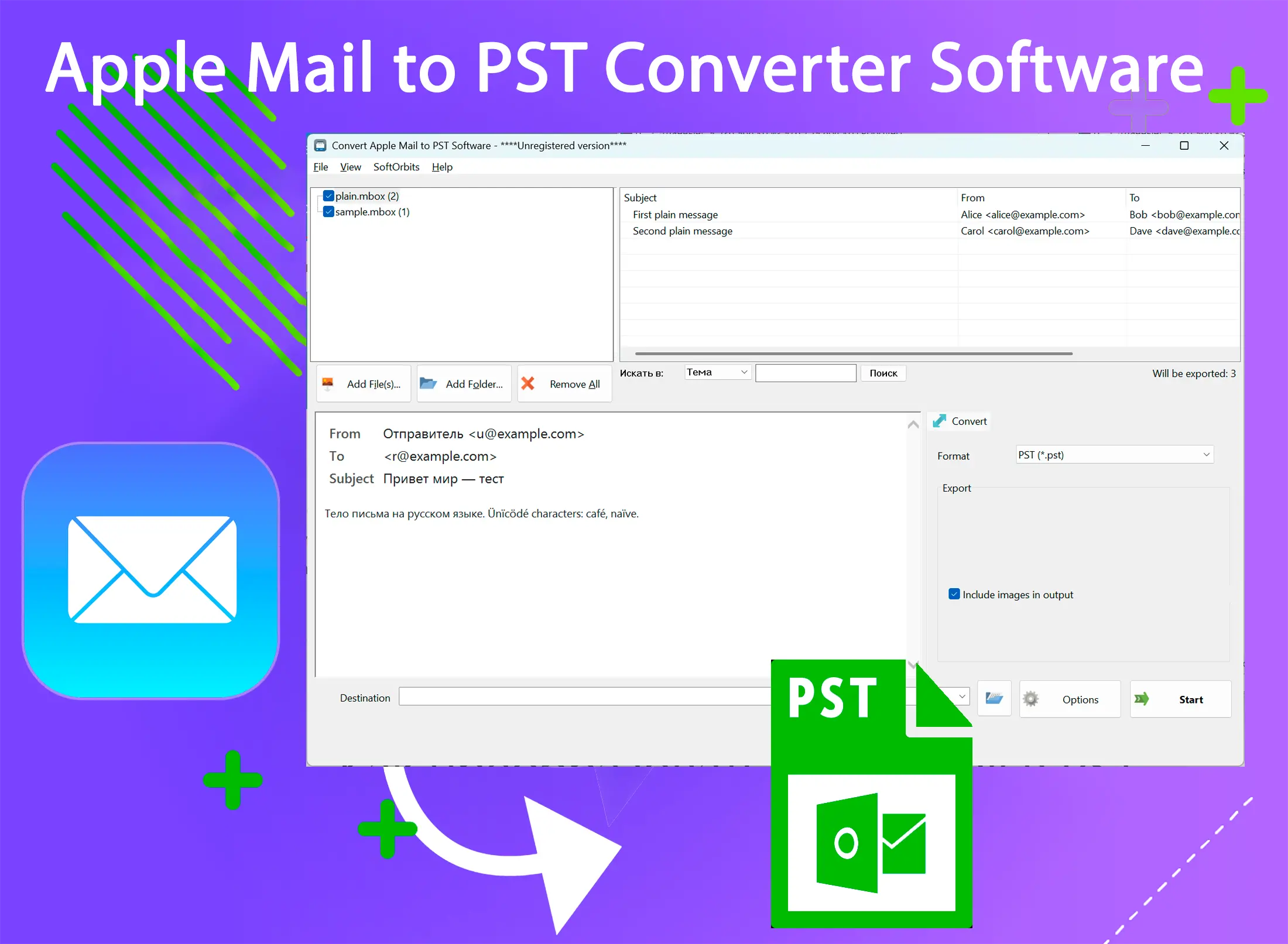 Apple Mail to PST Converter Software Képernyőkép.