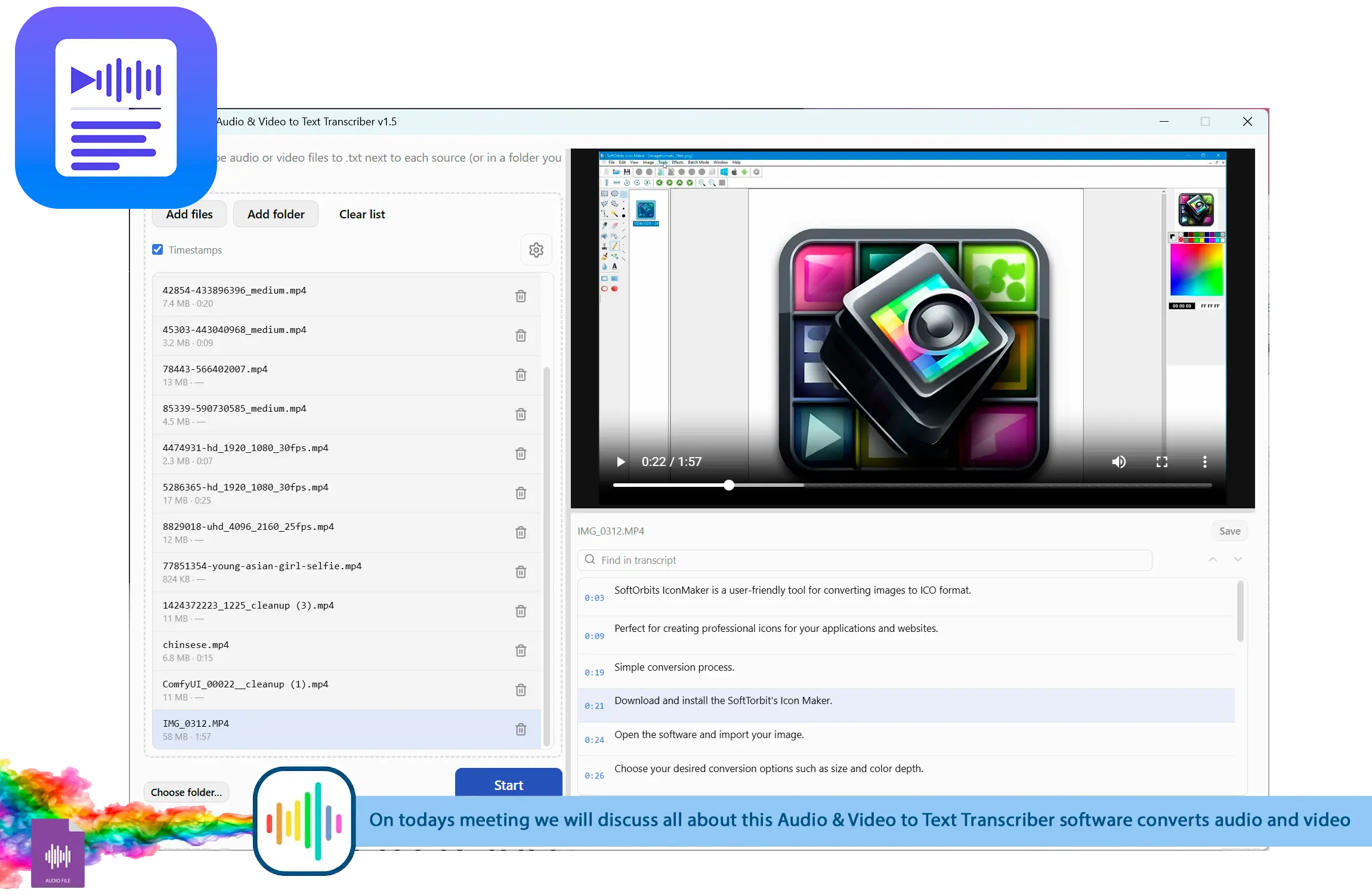 TranscribeIt: Audio & Video to Text Transcriber Képernyőkép.