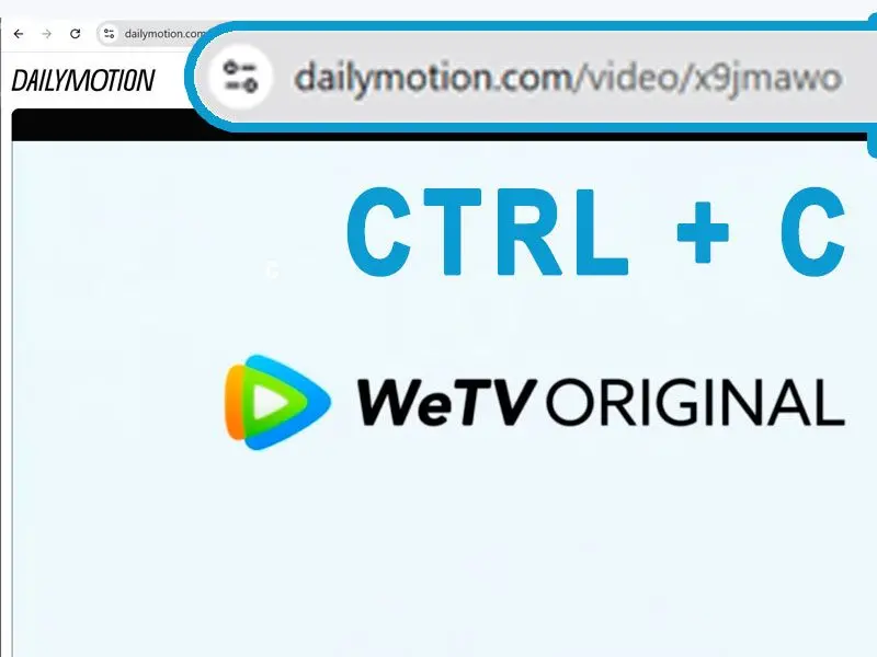 A Dailymotion Videó URL-jének Másolása és Beillesztése.