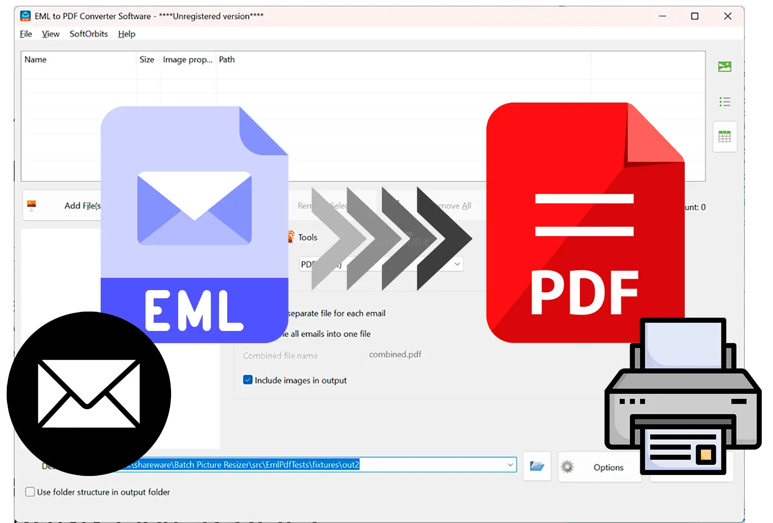 Exportáljon EML-t nyomtatható PDF-be vagy HTML-be egyszerűen..