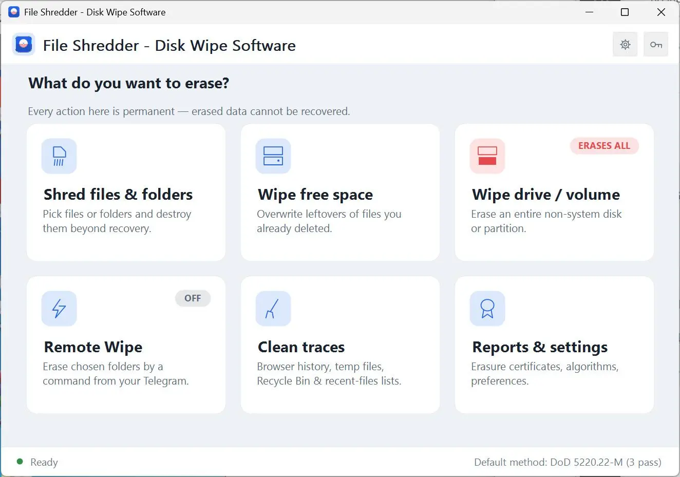 File Shredder - Disk Wipe Software Képernyőkép.