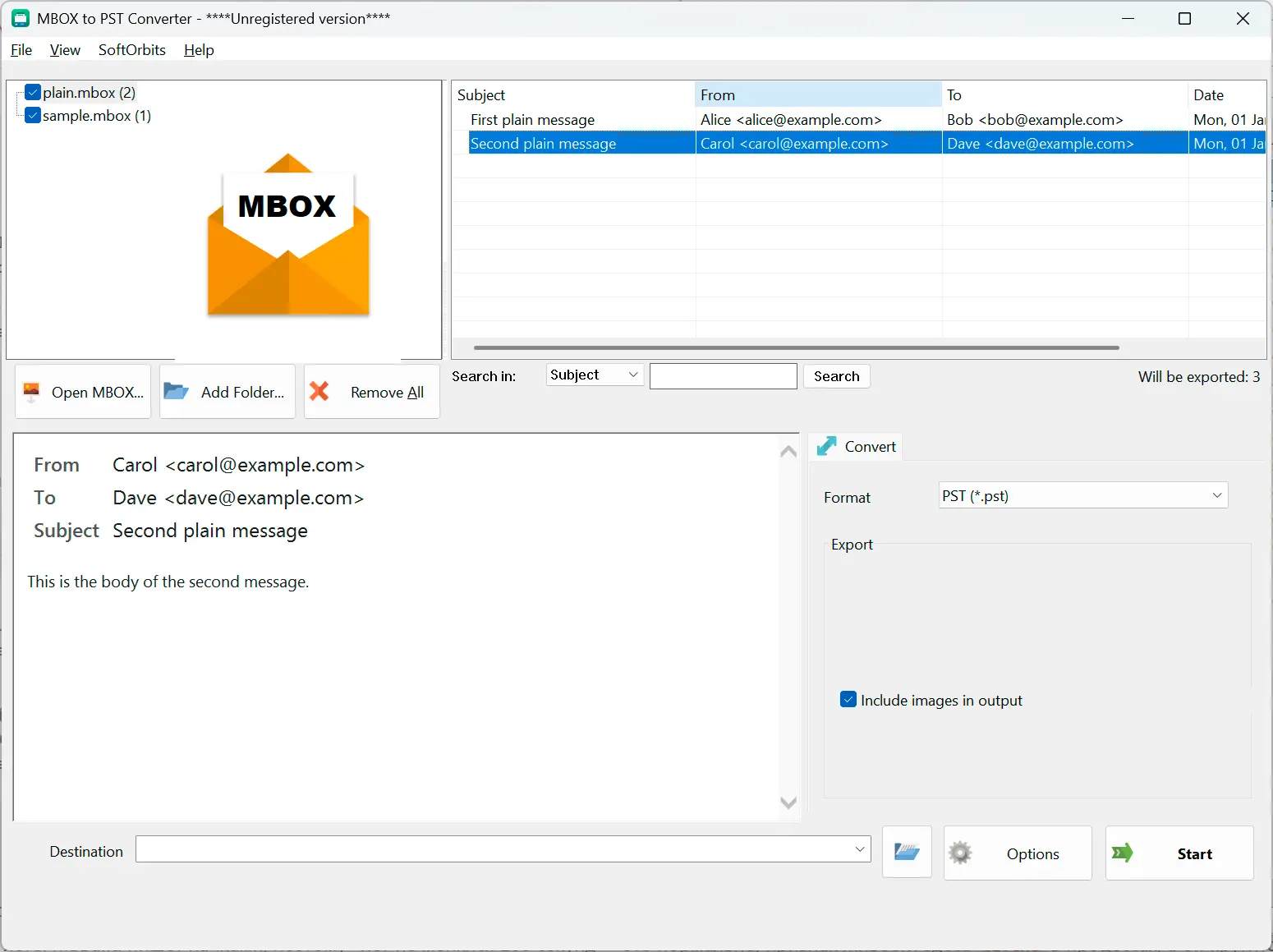 MBOX to PST Converter Software for Outlook Képernyőkép.