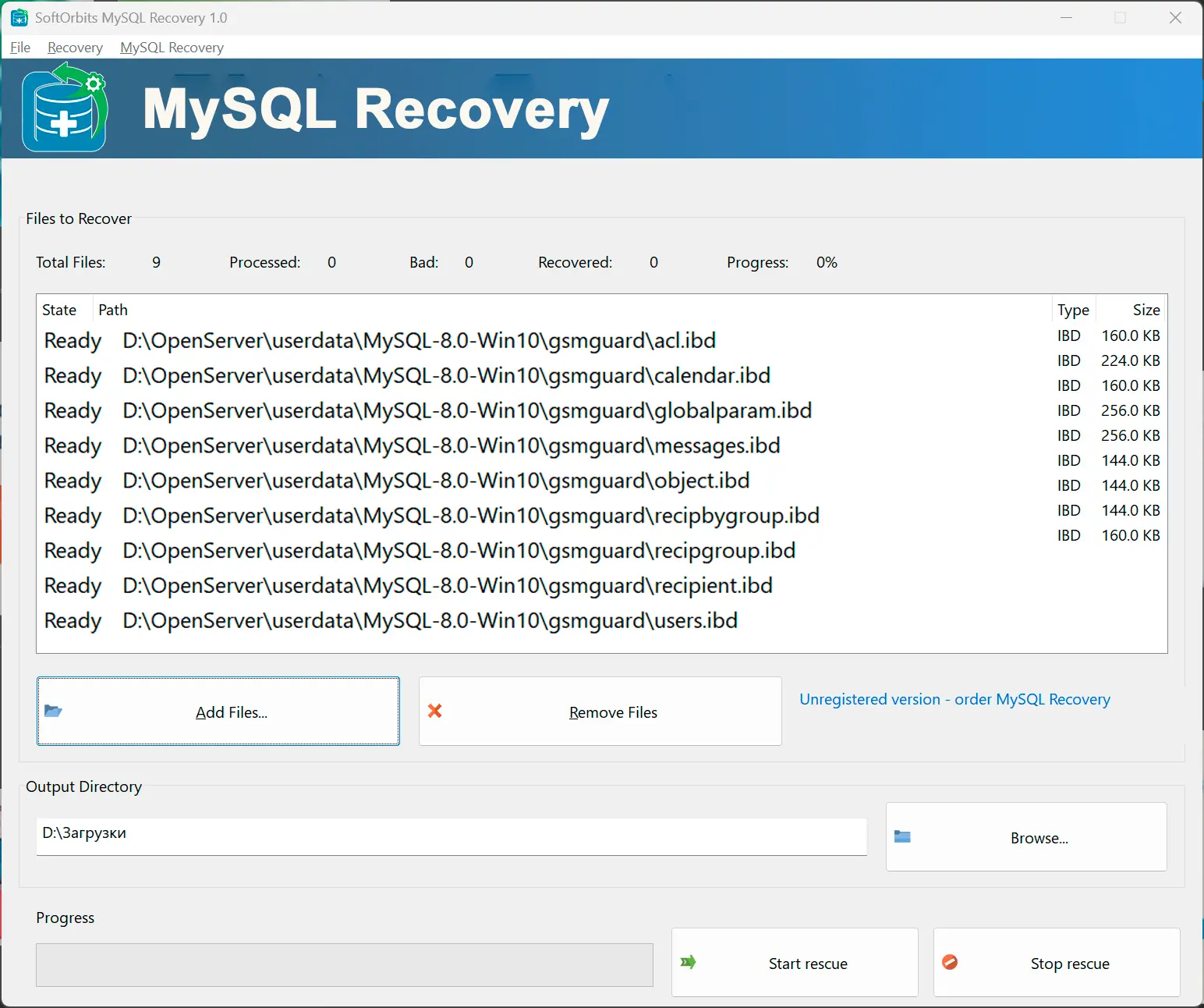 Adatbázisfájlok Hozzáadása.