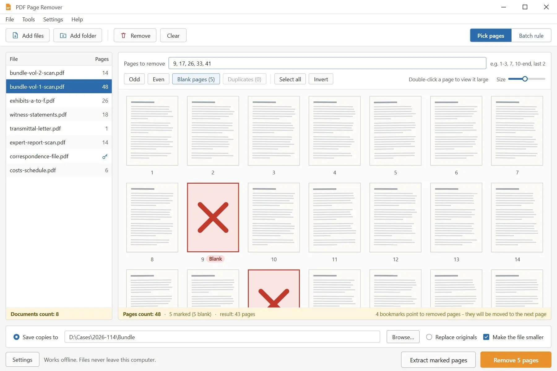 PDF Page Remover Képernyőkép.