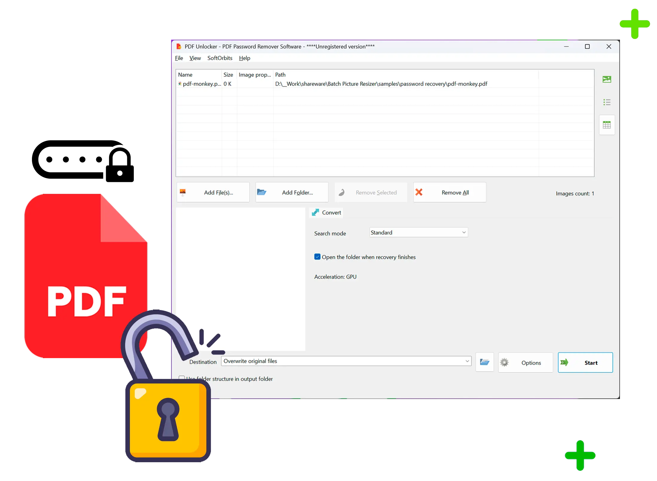 PDF Password Recovery Képernyőkép.