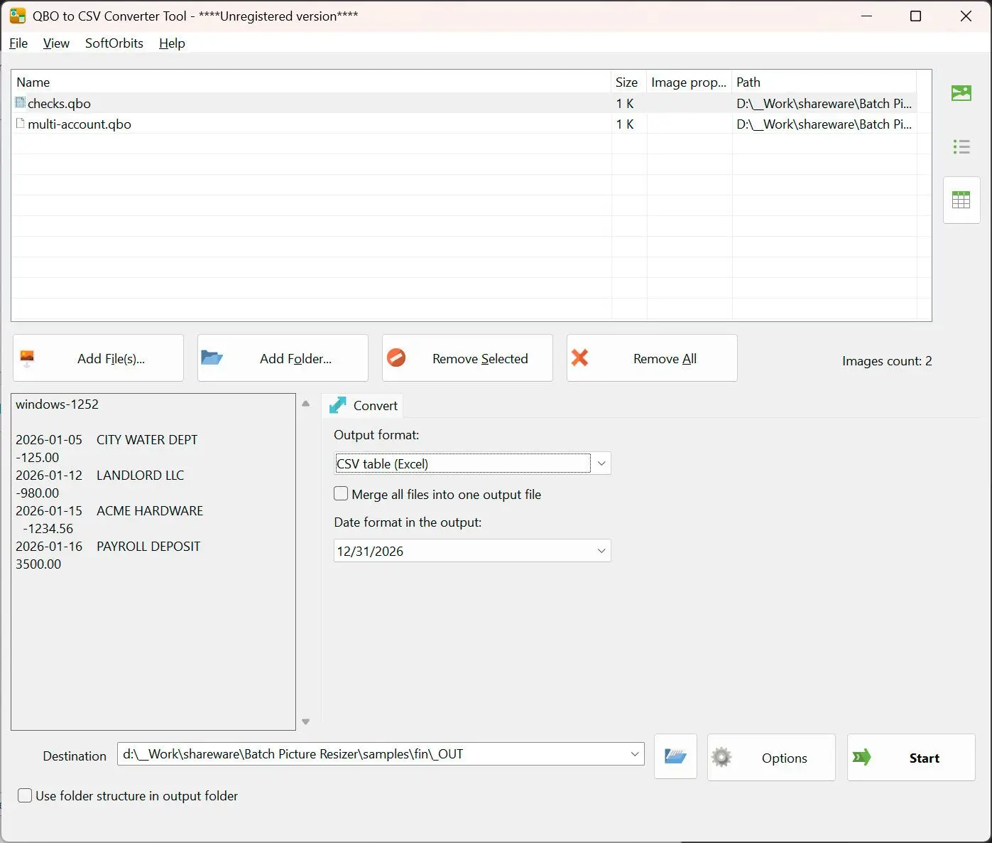 QBO to PDF Converter Képernyőkép.
