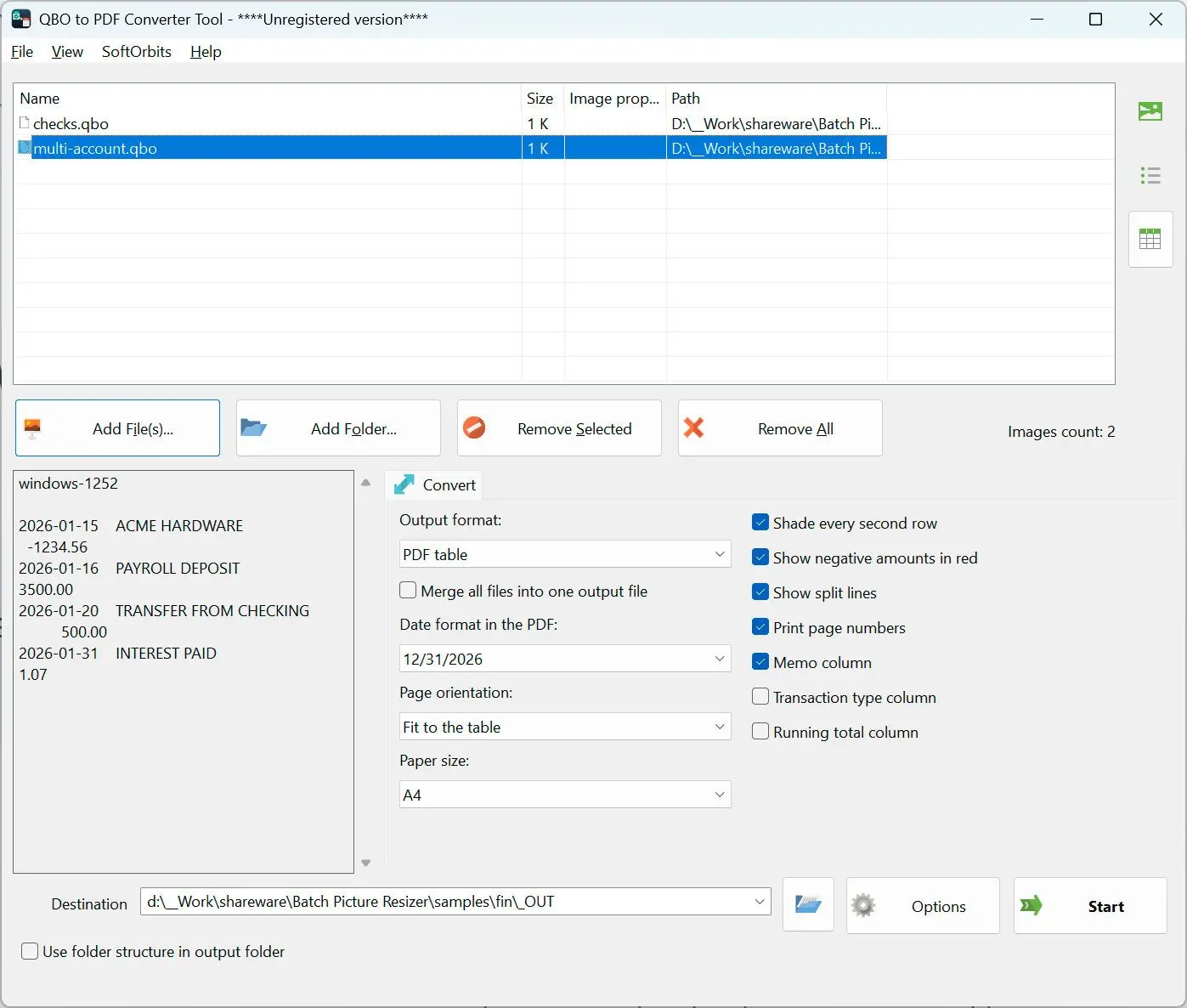 QBO to PDF Converter Képernyőkép.