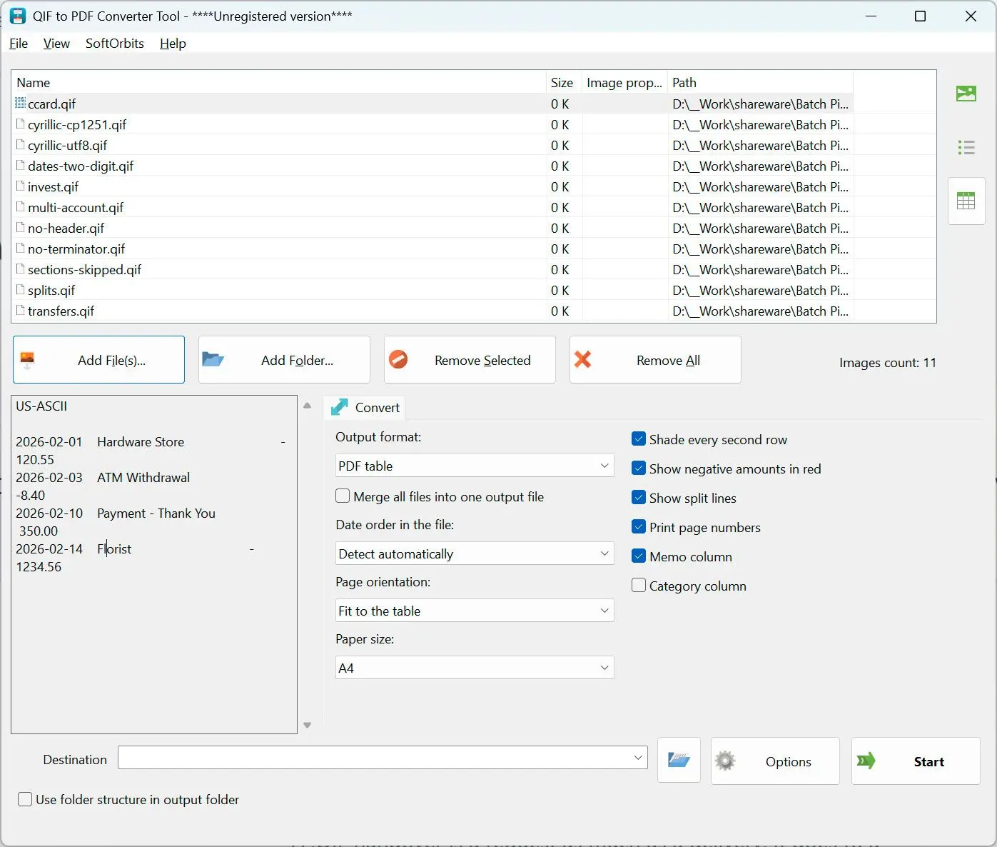 QIF to QBO Converter Képernyőkép.
