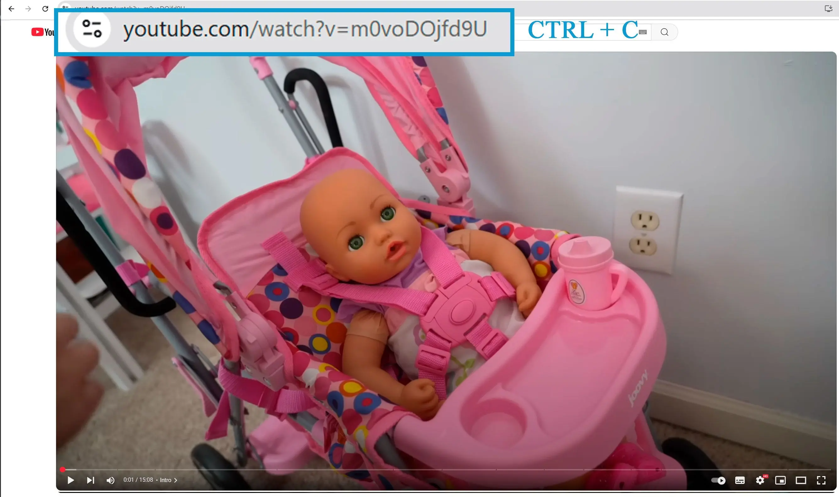 Másolja a YouTube videó URL-jét.