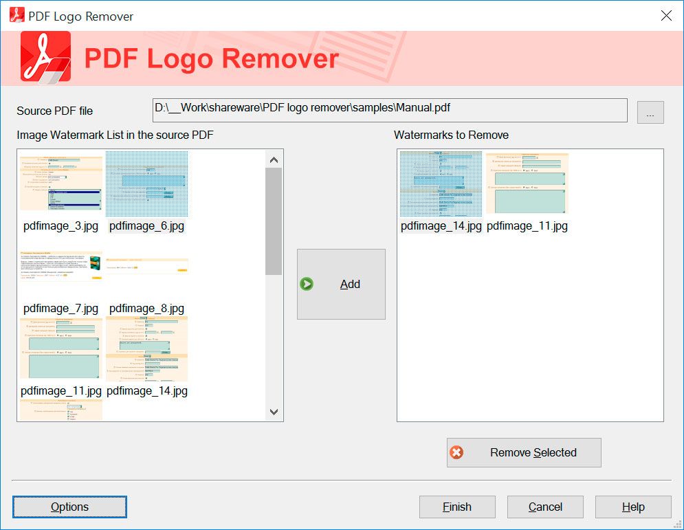 SoftOrbits PDF Logo Remover Képernyőkép.